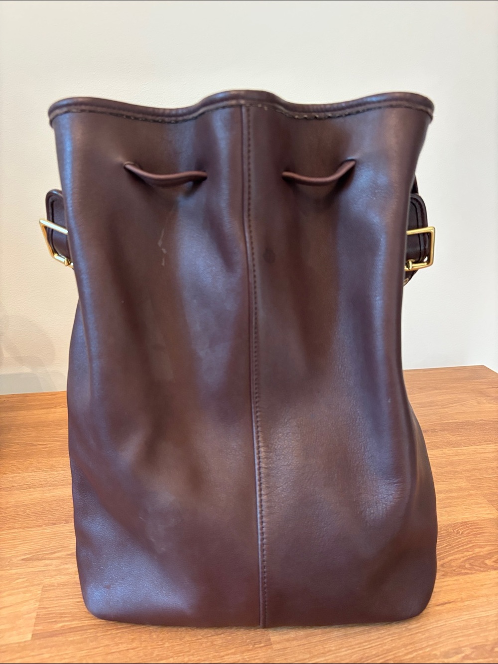 COACH VINTAGE SONOMA LEATHER MAHOGANY BROWN DRAWSTRING SHOULDER BAG PURSE 90S - Picture 6 of 8